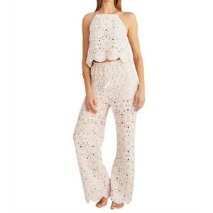 Women's Cream Straight Leg Jumpsuit